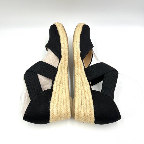 9.5W 9.5 WIDE WIDTH Lifestride Womens Keaton Black Espadrilles Wedges Shoes - Picture 7 of 13